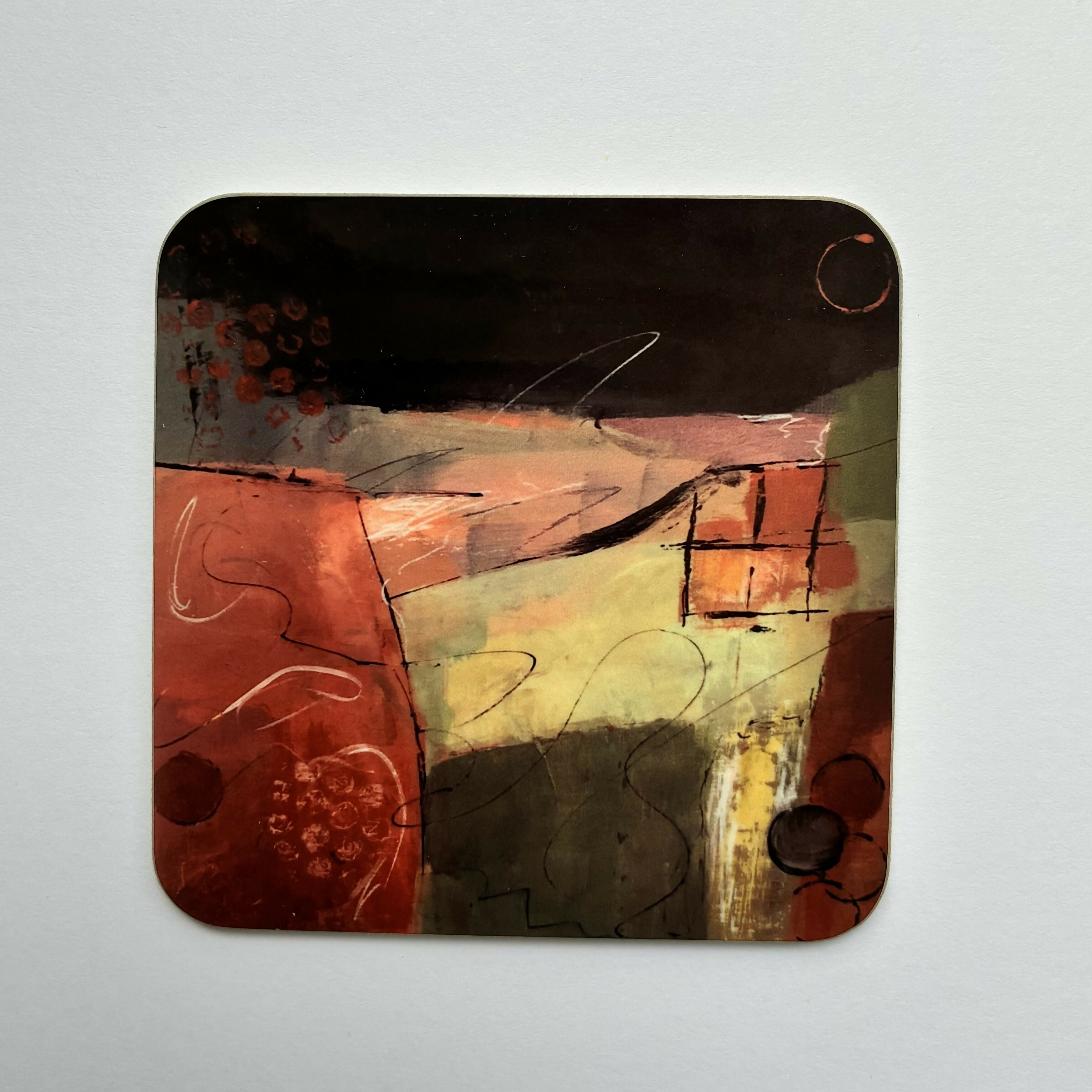 Coaster 9cm Square-Abstract landscape design- 'Sweet Dreamer'