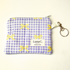Light Purple Gingham Yellow Bows Zipped Keychain Wallet