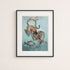 Swimming Tiger Illustration, A5 Print