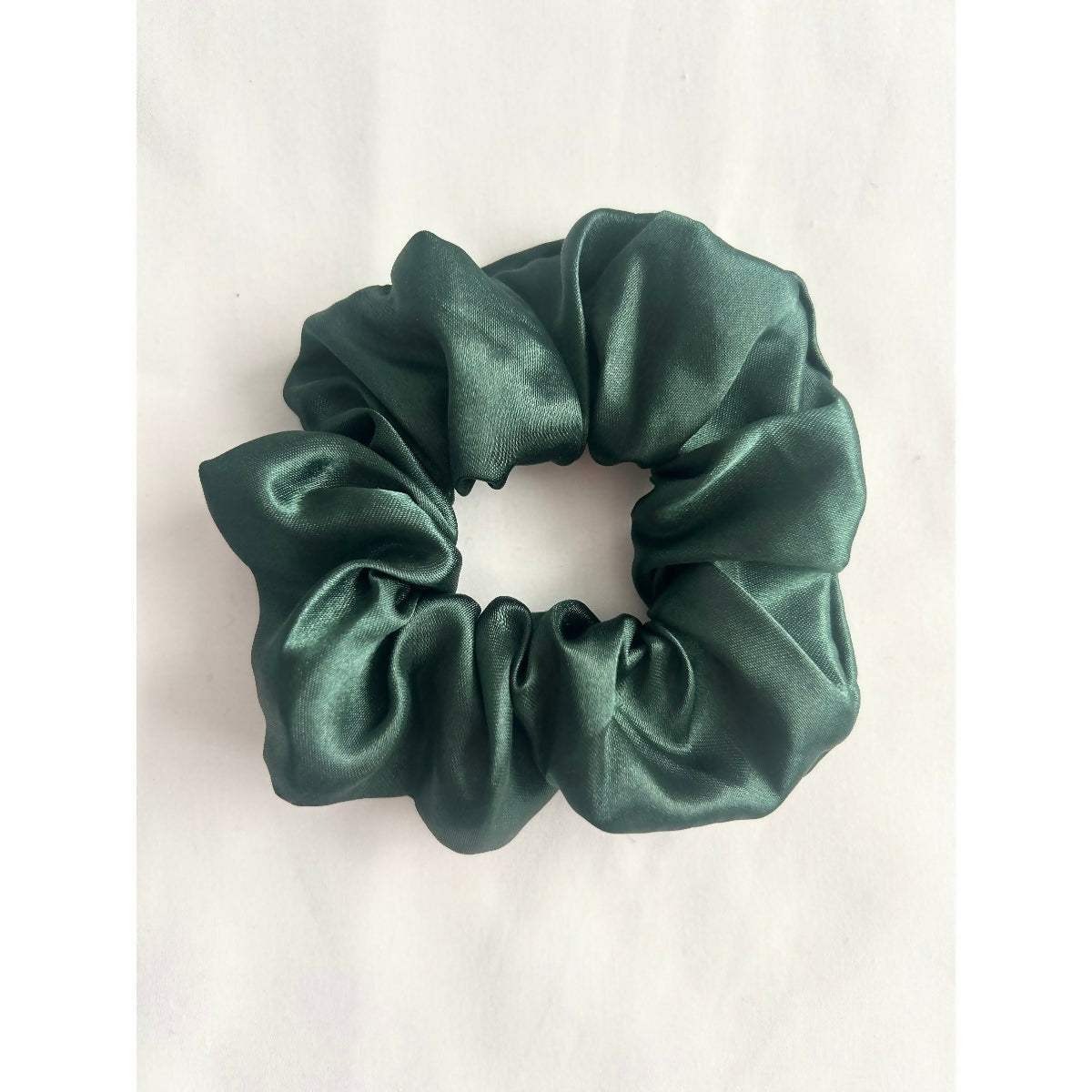 Dark Green Satin Christmas Hair Scrunchie