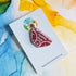Handmade Red Pink Glitter Resin Positive Pants Keyring