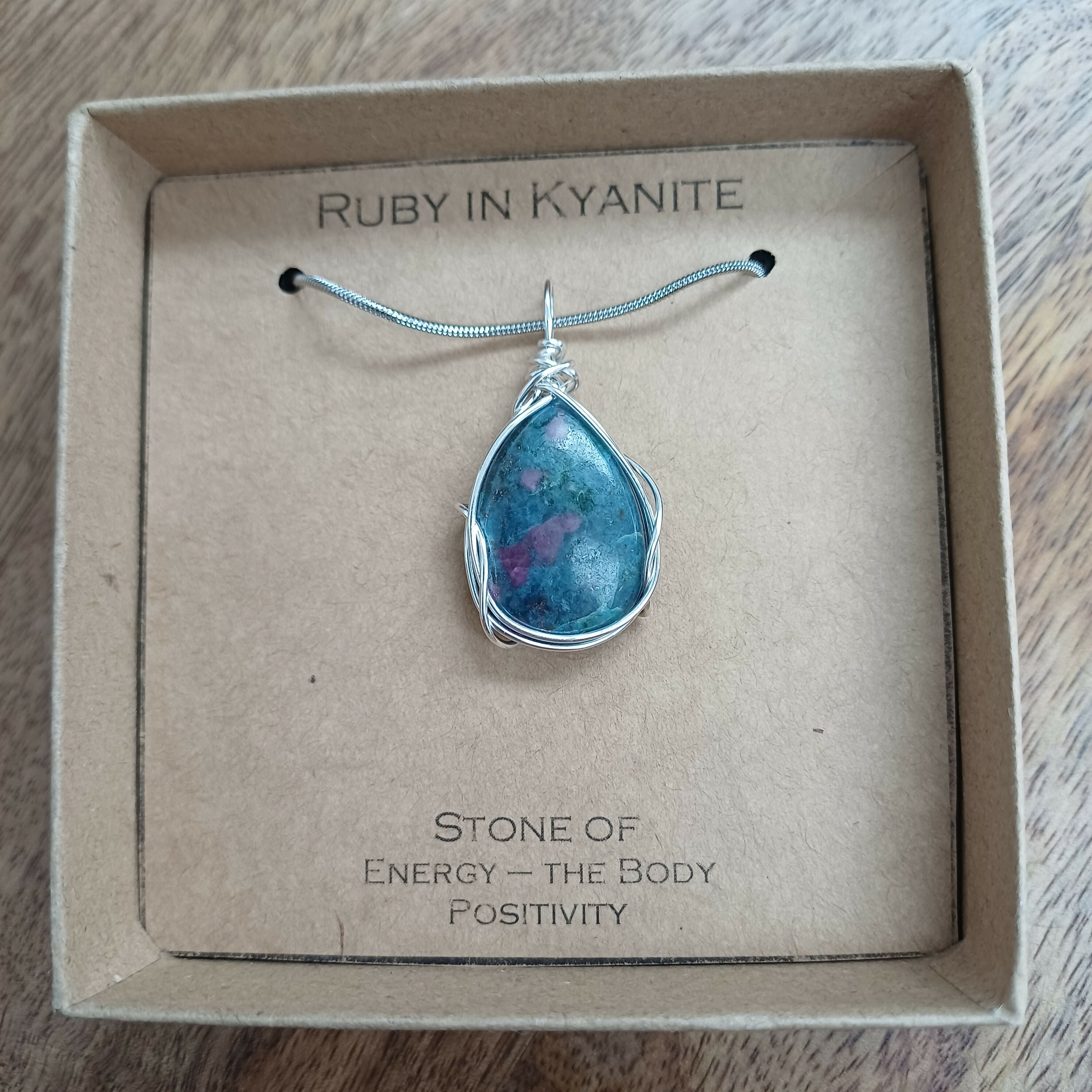 Ruby in Kyanite Wire Wrapped Pendant