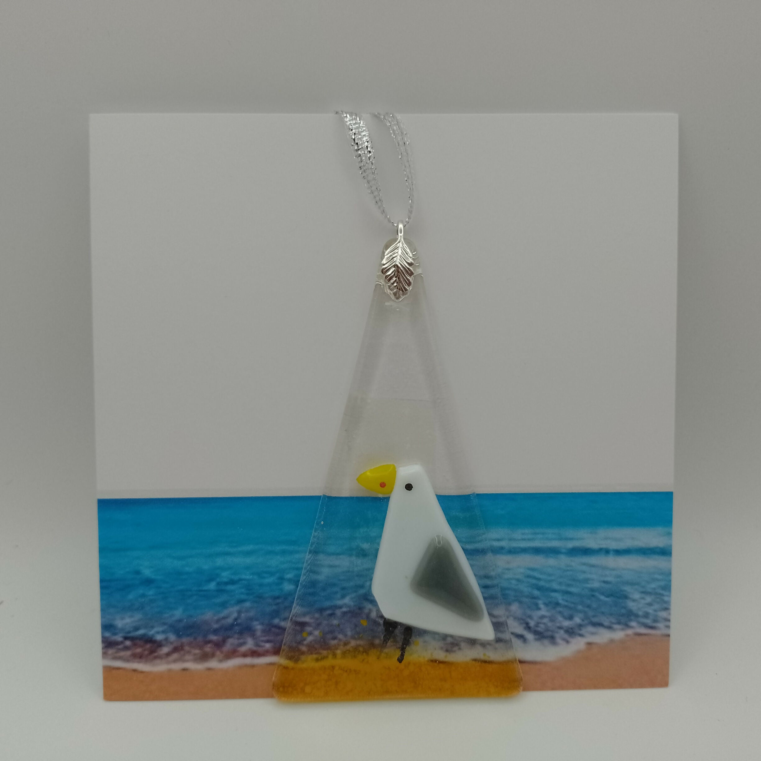 Fused Glass Seagull Card