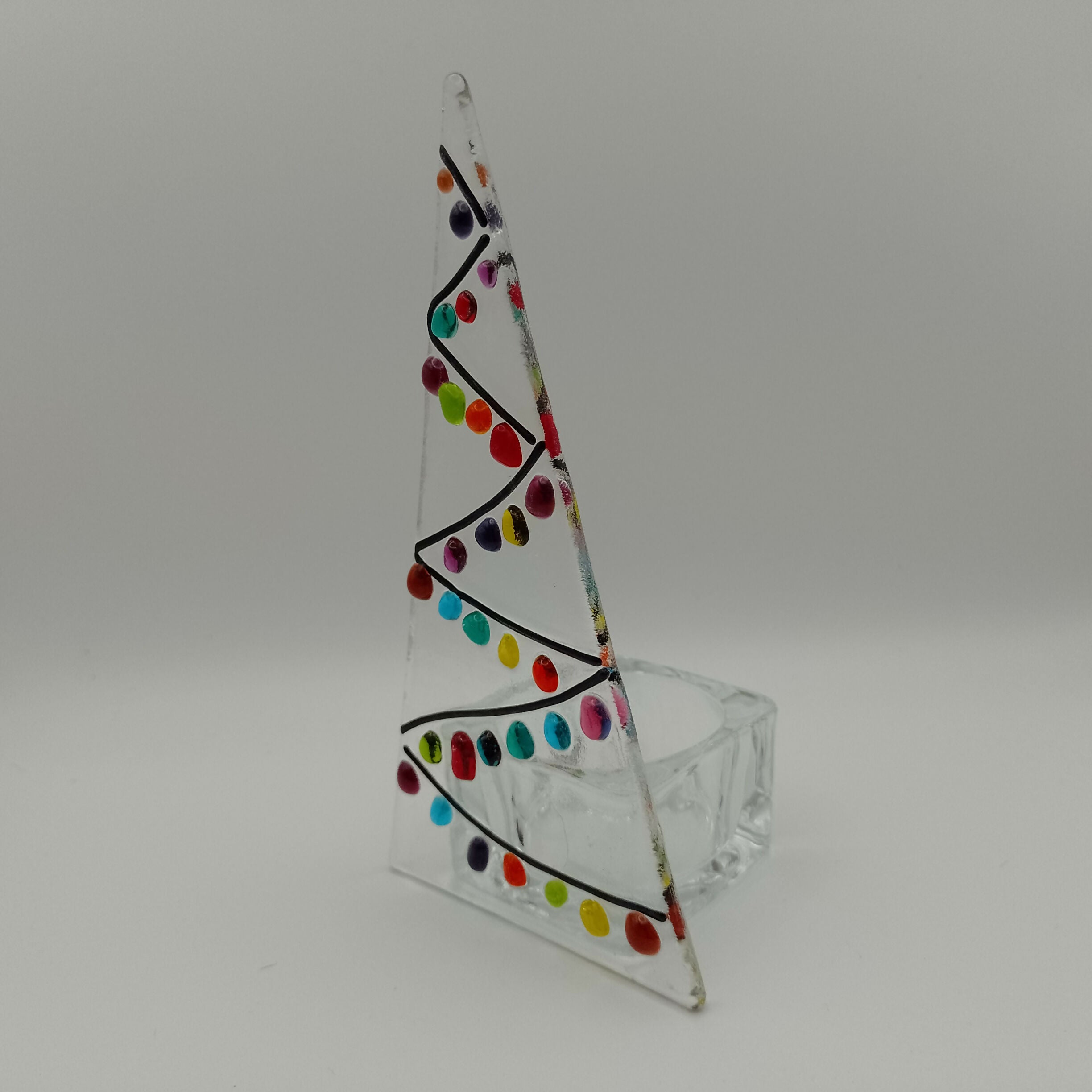Fused Glass Christmas Tree Tealight