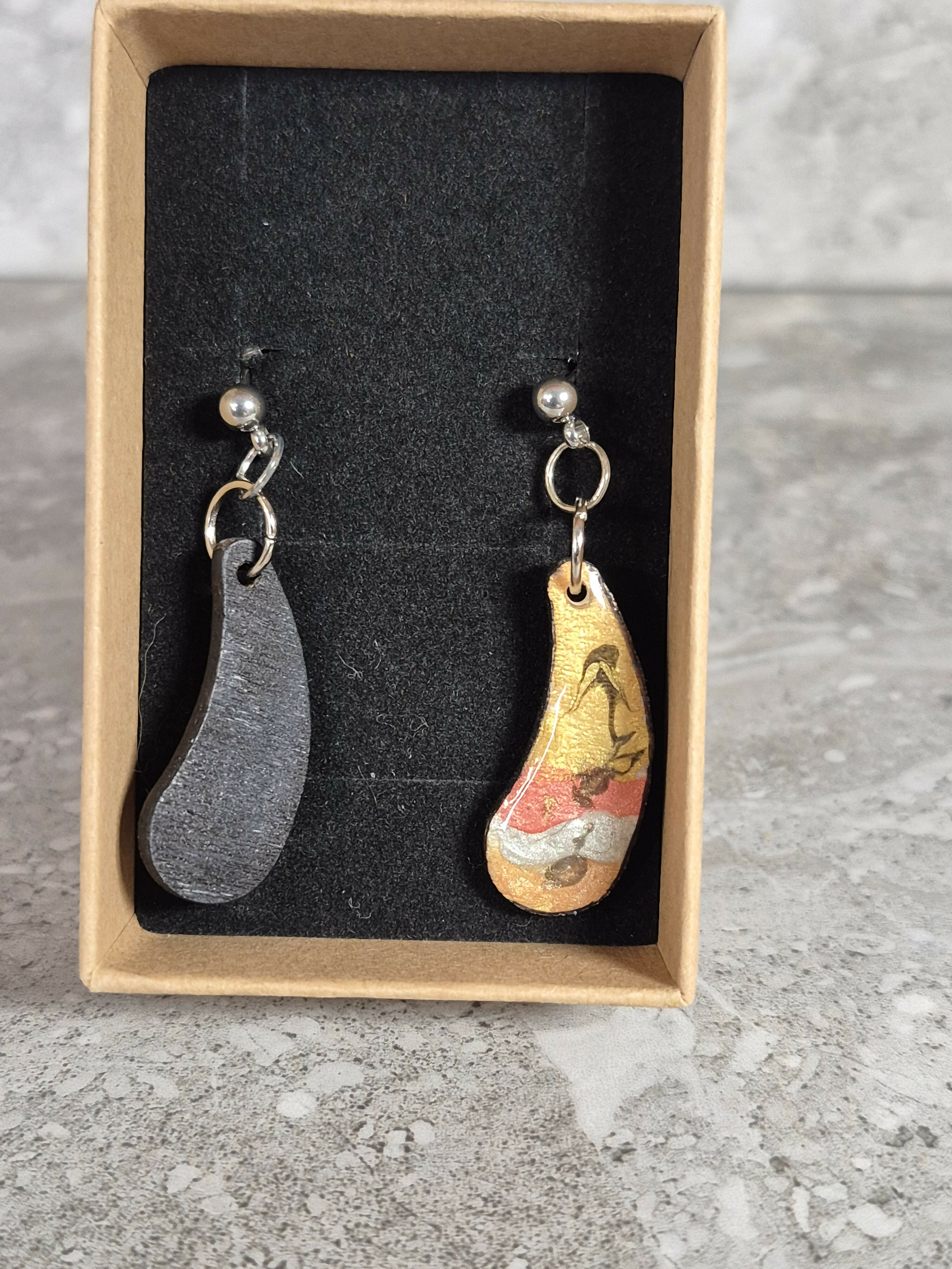 Handcrafted Teardrop Shaped Coloured Earrings