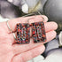 Handmade Black And Red Glitter Resin Cassettes Earrings