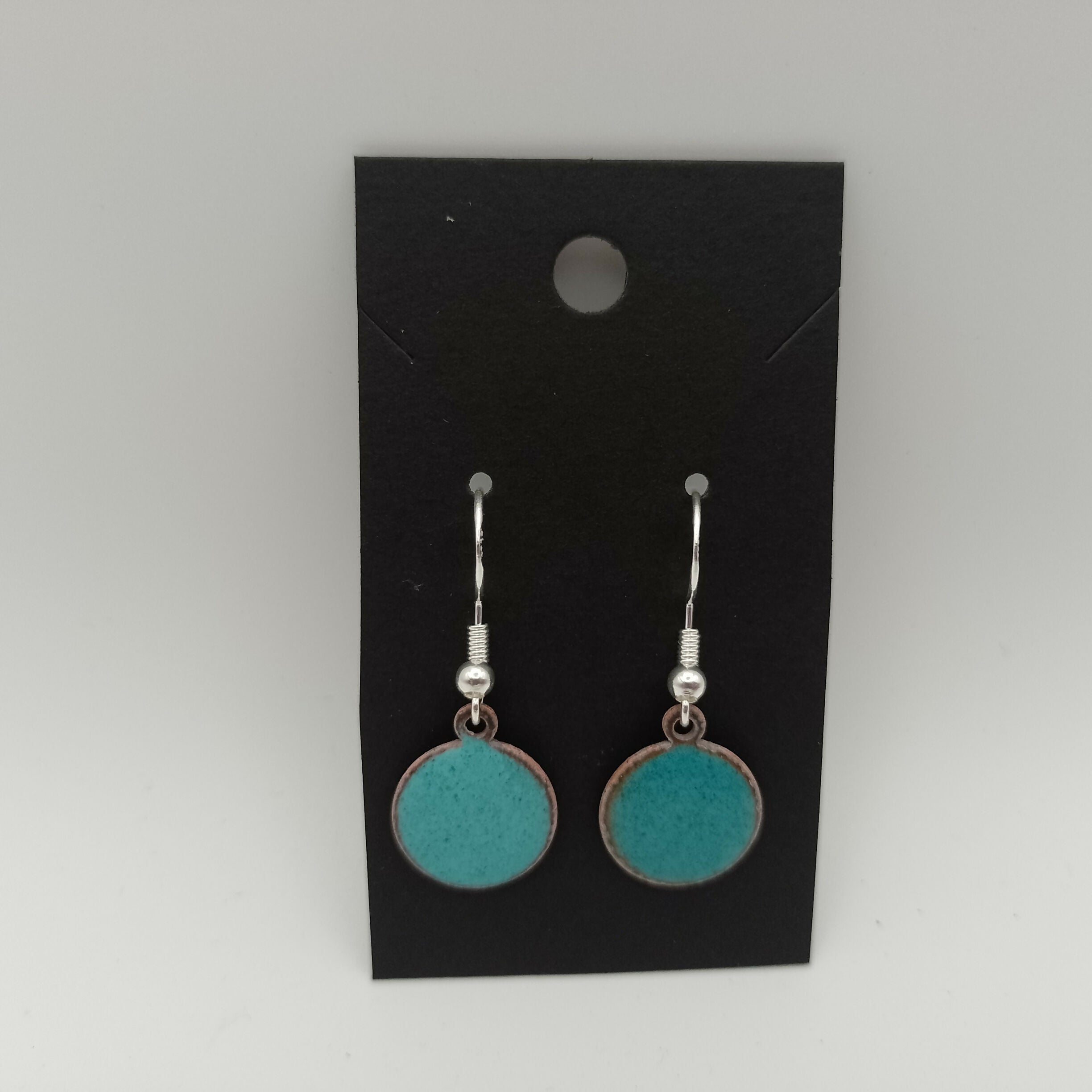 Jade Blue Circle Enamel Earrings