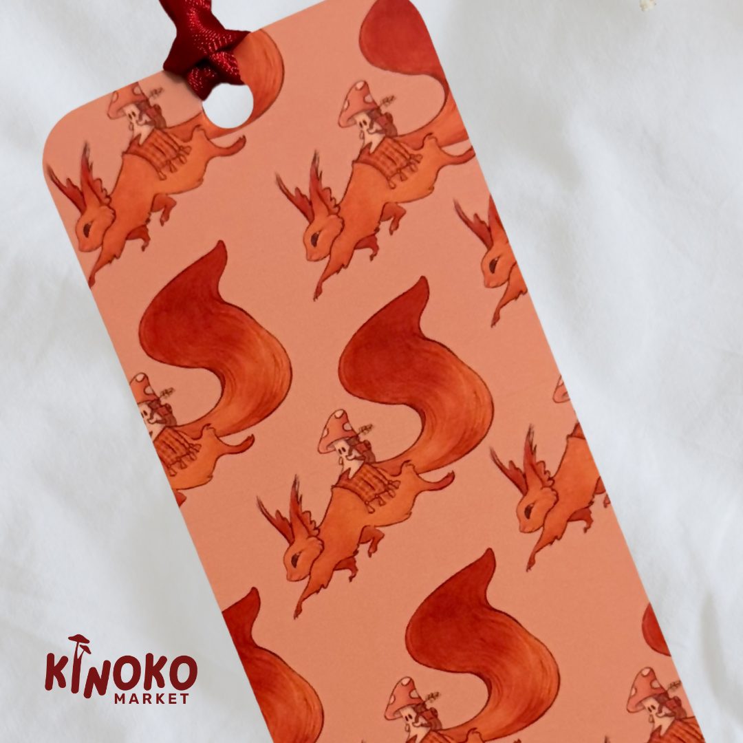 Red Squirrel Mushroom Bookmark