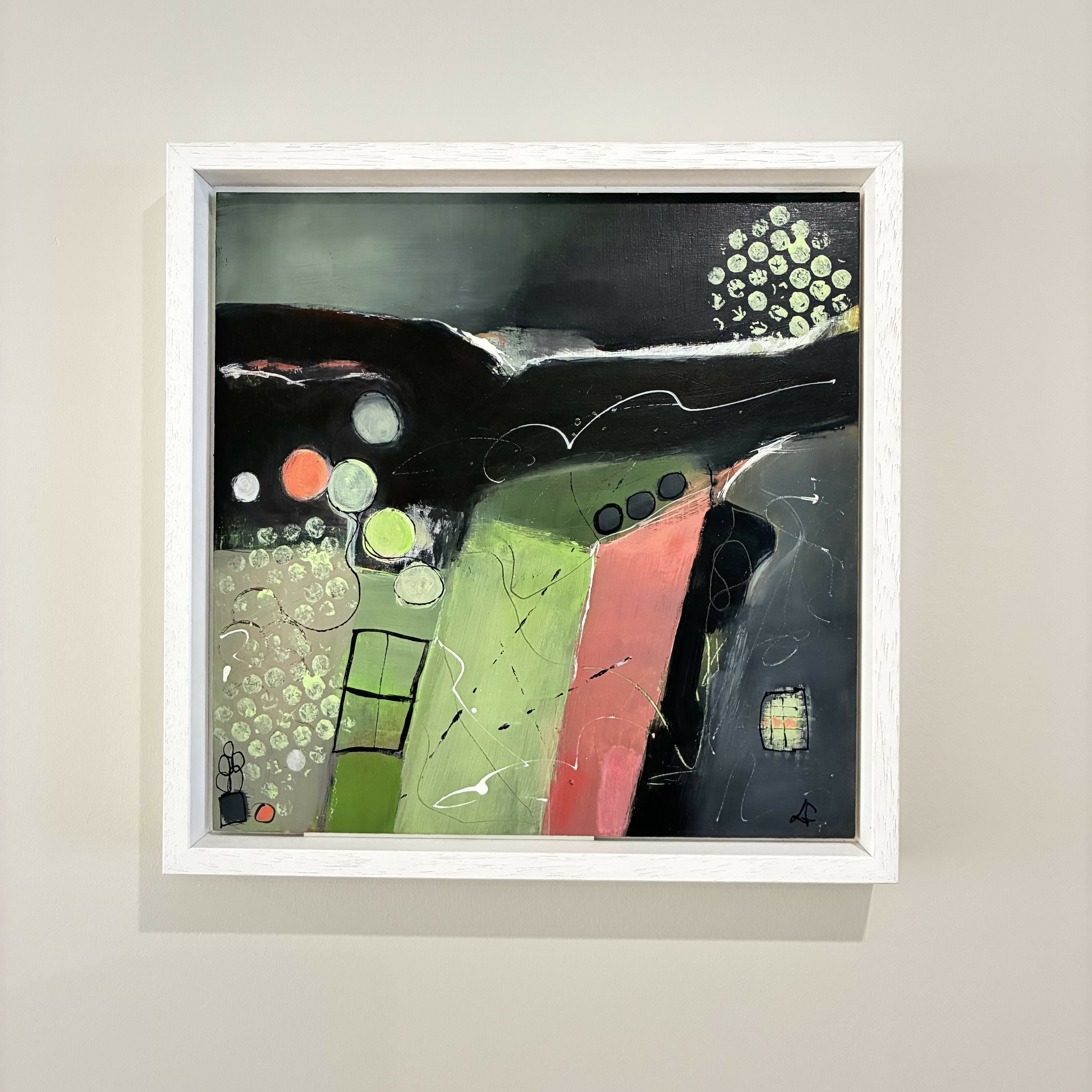Abstract Landscape Acrylic Painting On Wood Panel In Tray Frame 'Out There'