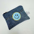 Smiley 3D Face Upcycled Purse - Blue