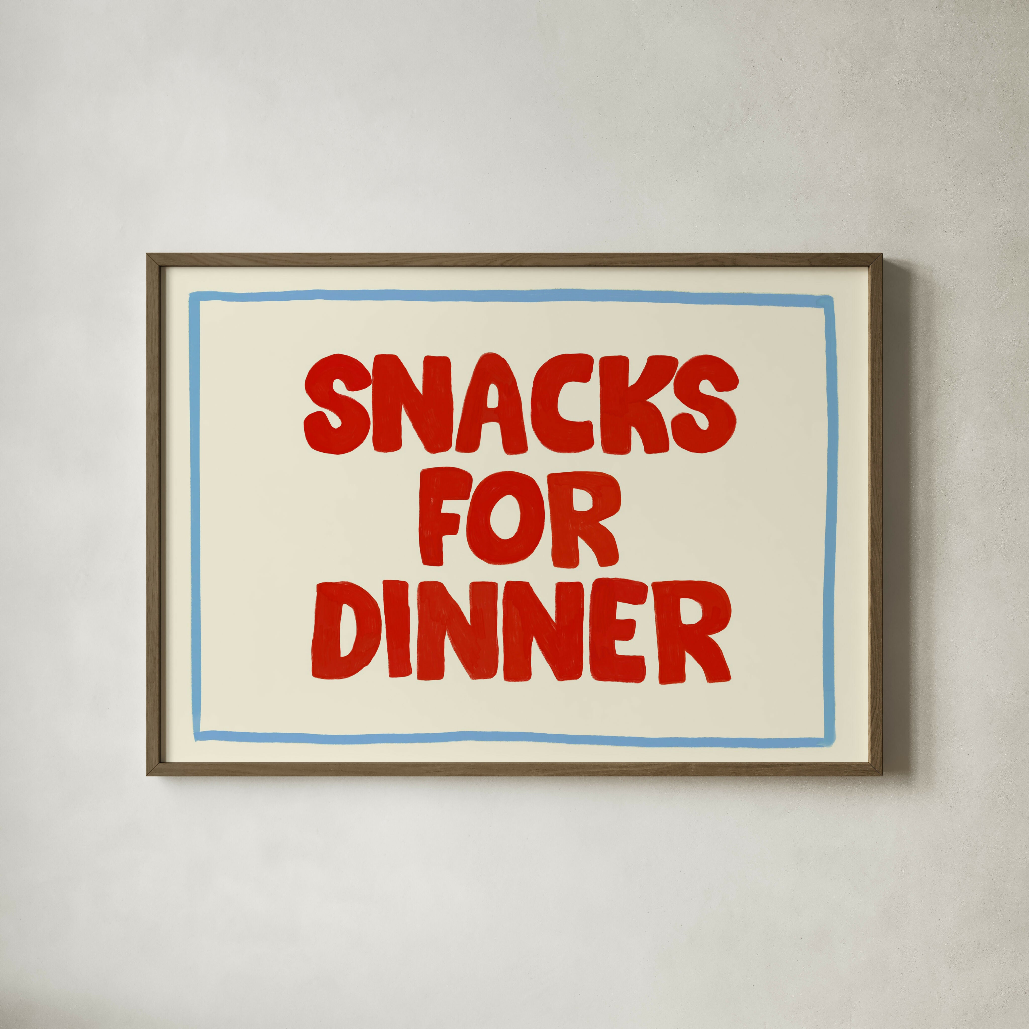 Snacks For Dinner Kids Print Nursery Playroom