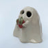 Handmade Ceramic Ghost Ornament Holding A Strawberry