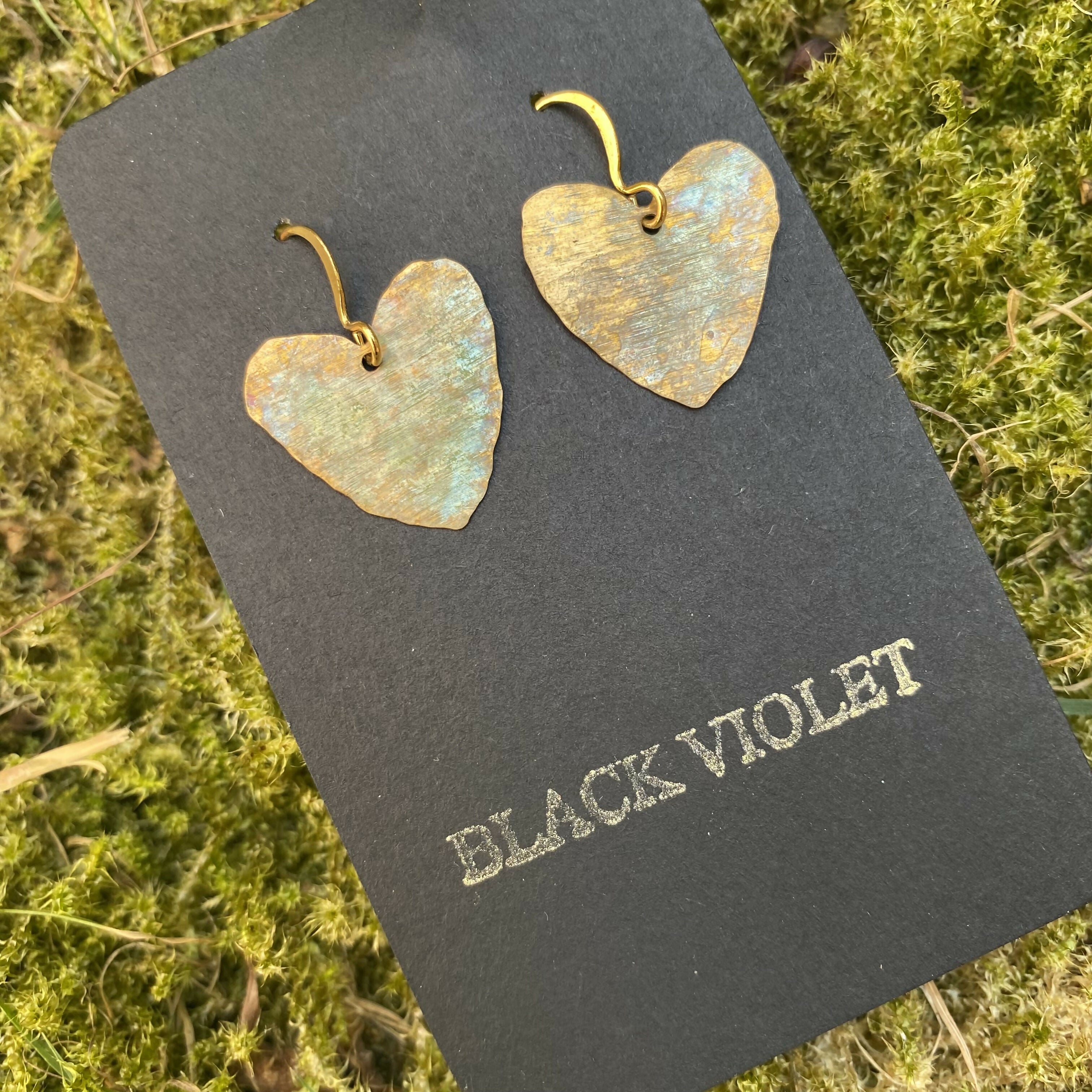 Hammered Brass Earrings