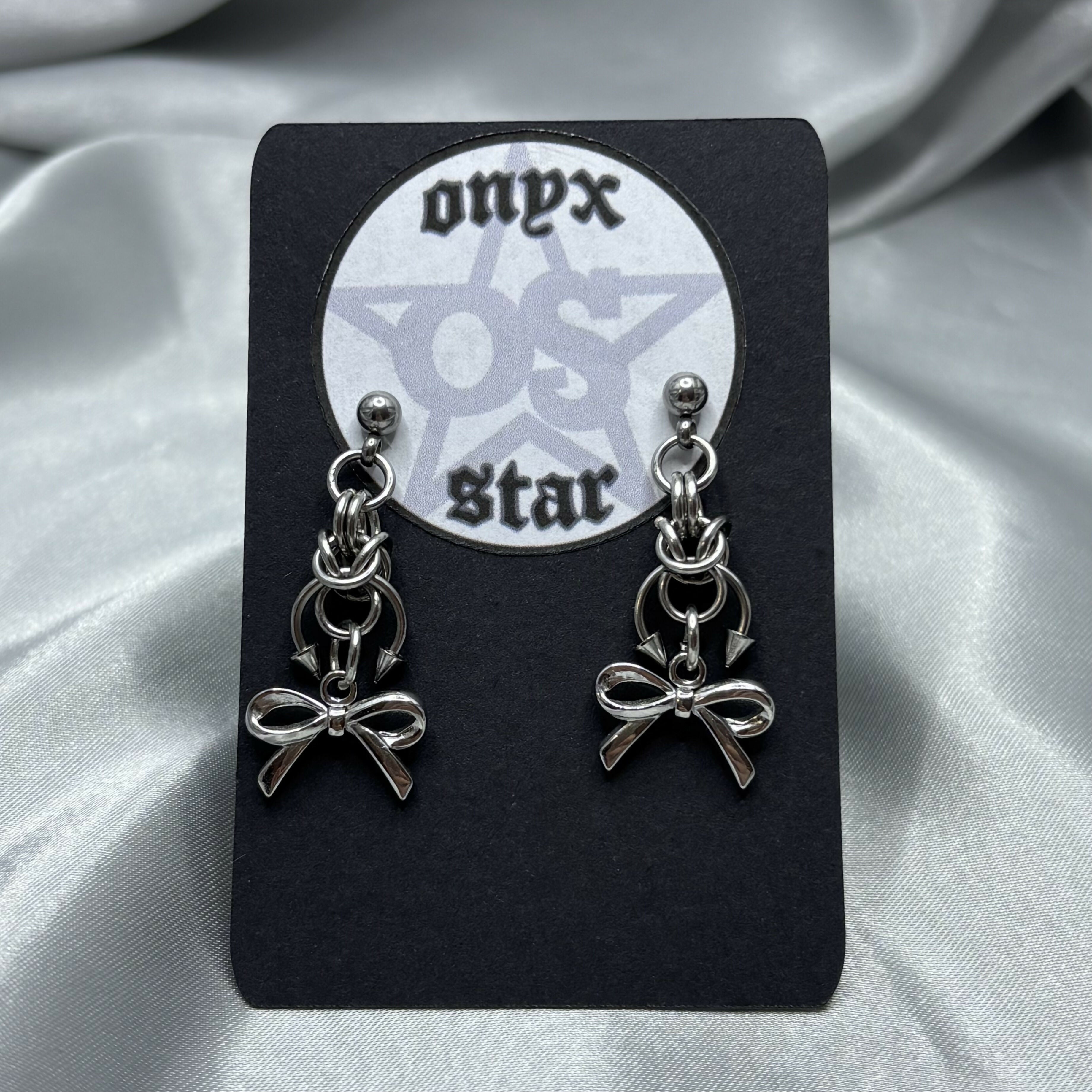 Chained Bow Earrings