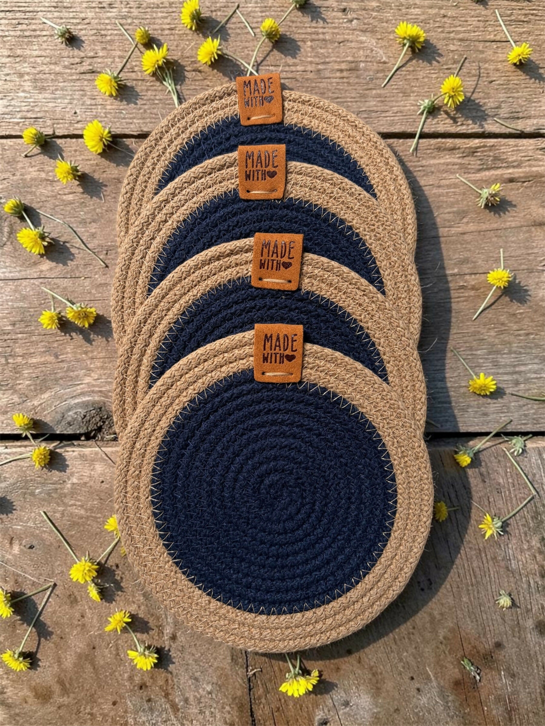 Tressé Cord Coasters, Set of 4