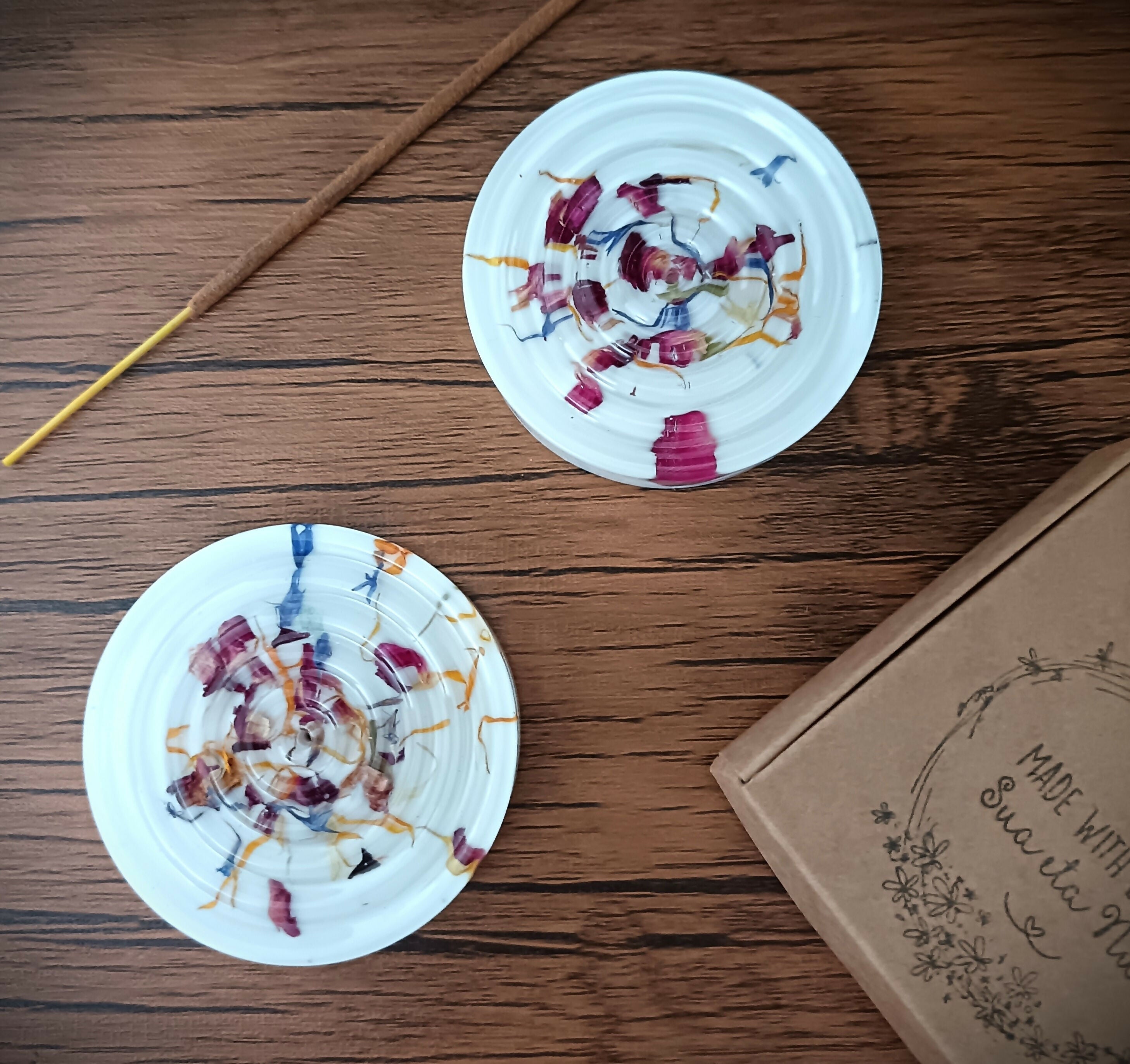 Incense Holder With Rose Petals