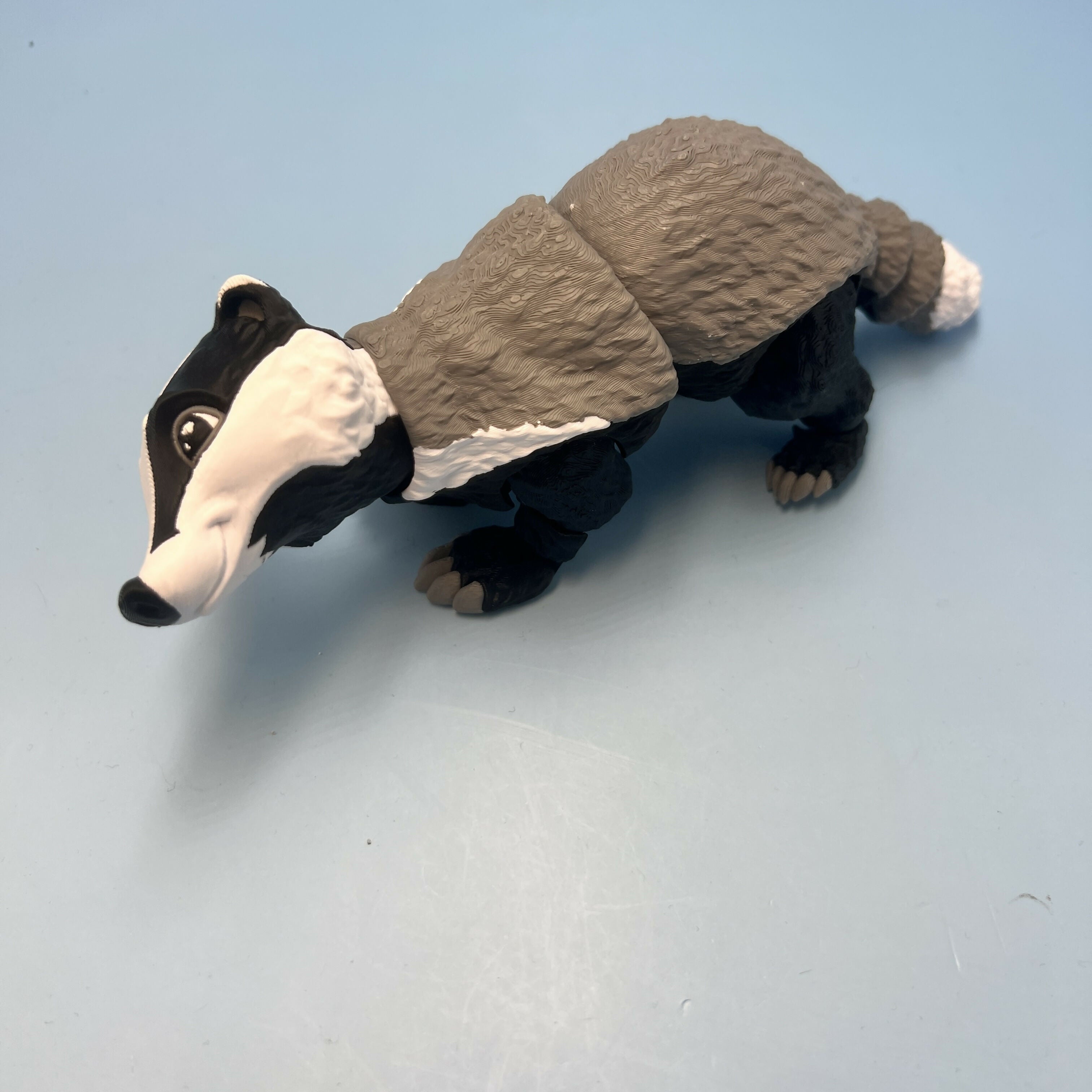 3D Printed LARGE: Articulated Sensory Fidget Animals friends Badger 23cm