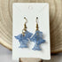Cascading Blue Flower Earrings In Gold