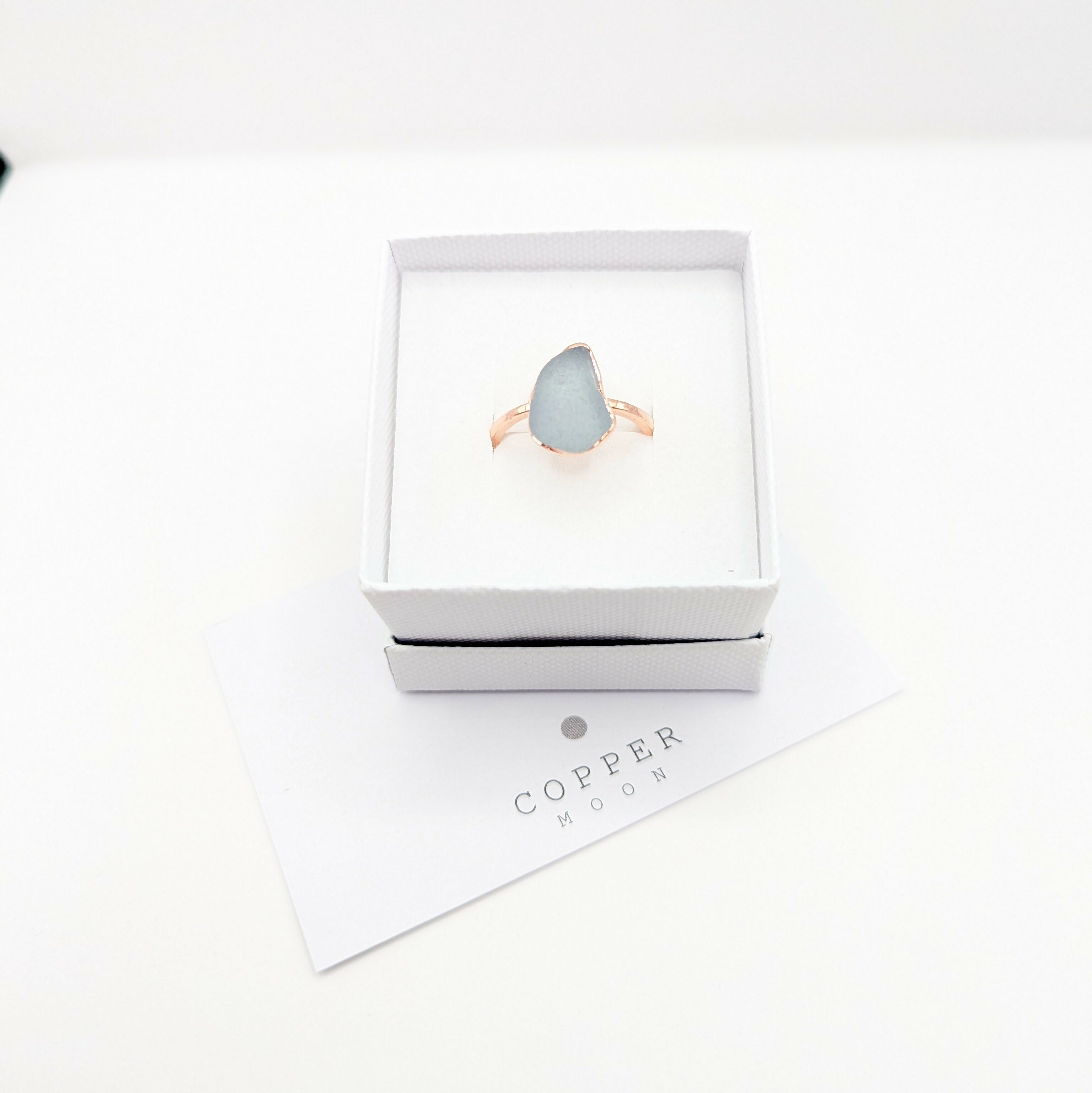 SEAGLASS RING- SIZE P 1/2