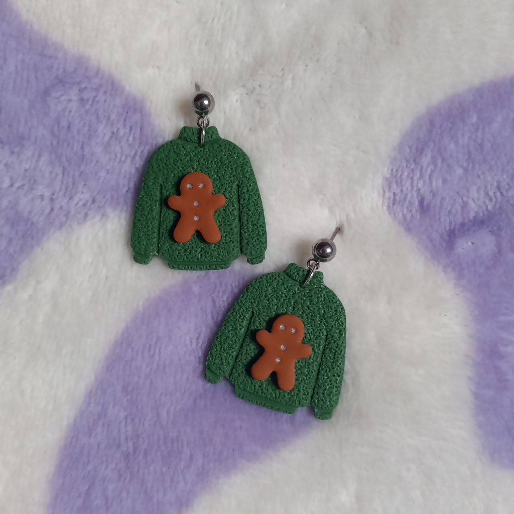 Polymer Clay Christmas Jumper Earrings