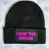 Livin The Dream Cuffed Rectangular Patch Beanie Hat