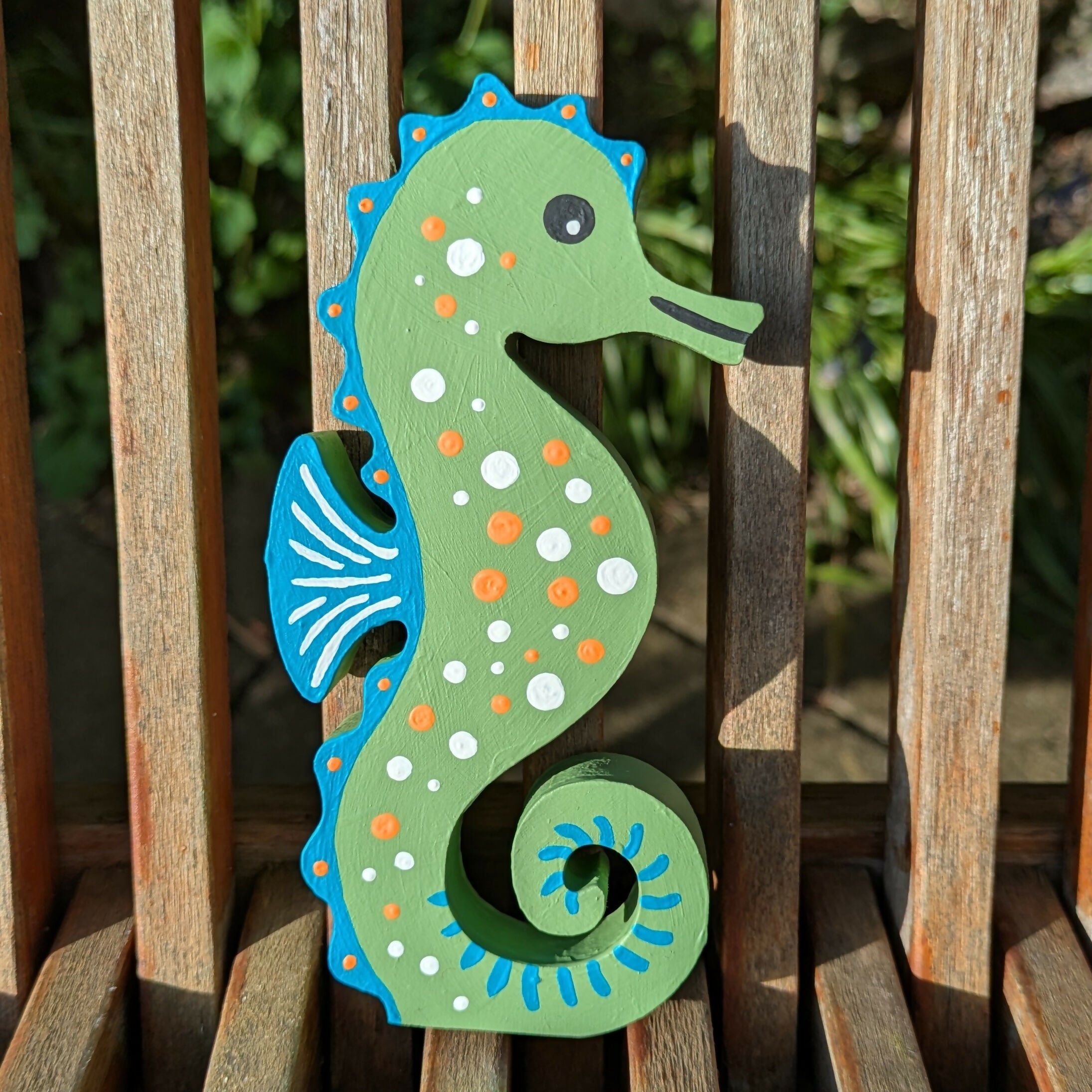 Hand Painted Wooden Seahorse