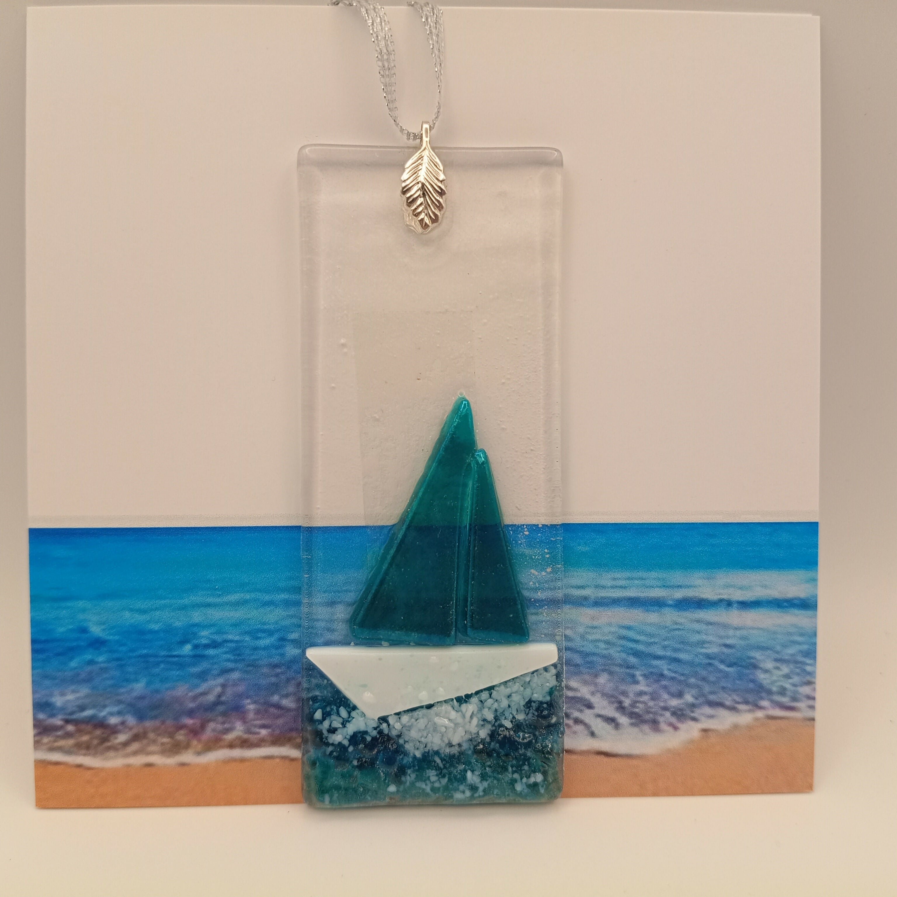 Fused Glass Boat Card