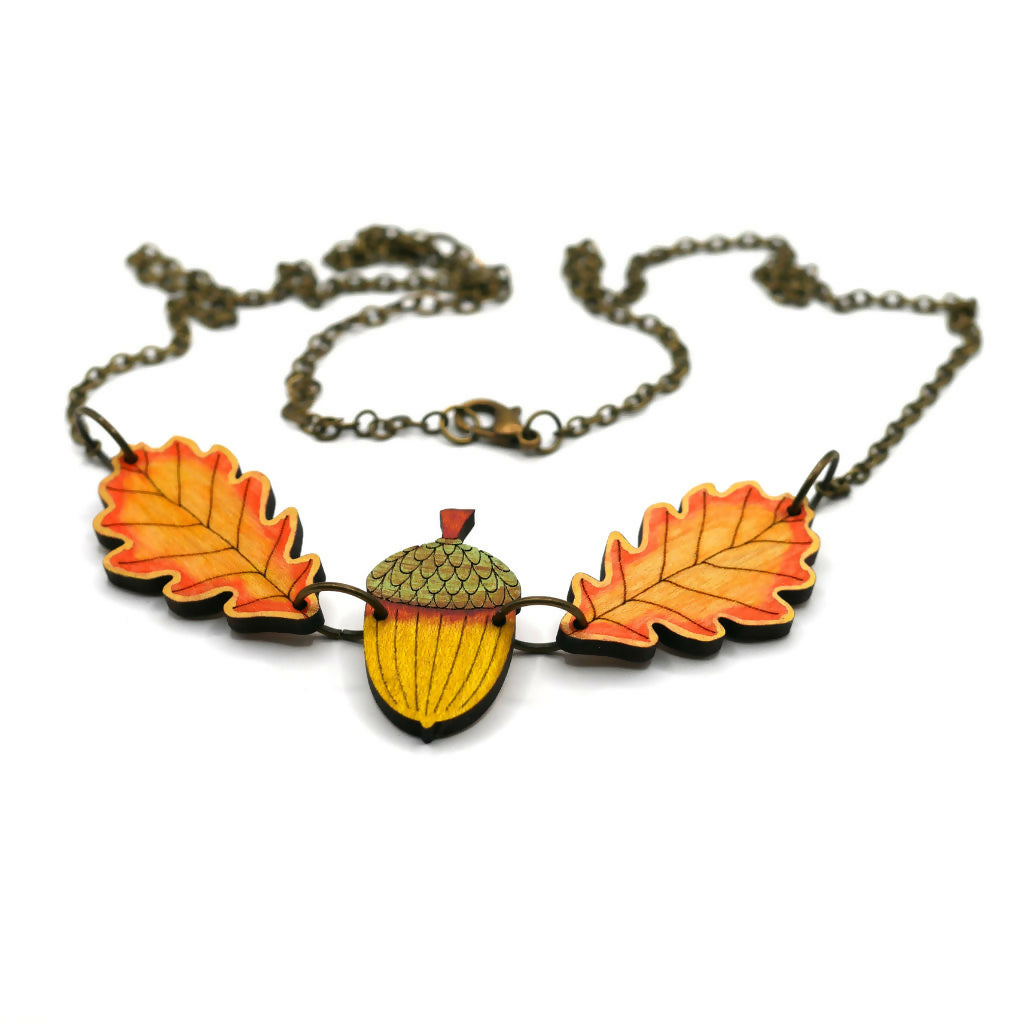 Acorn and Oak Leaves Necklace