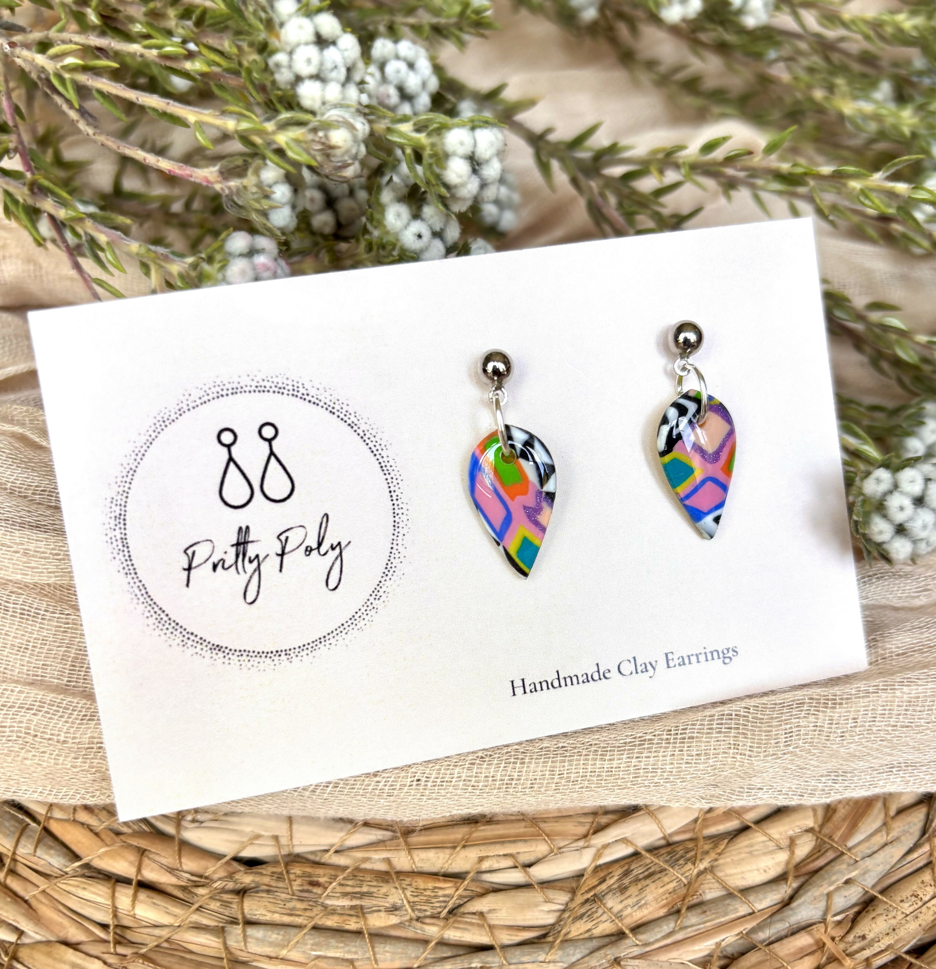 Funky Pattern Collection - Mini Dangle Polymer Clay Earrings