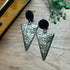 Large Gold Hammered Triangle Drop Earrings