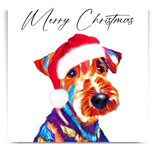 AIREDALE TERRIER DOG CHRISTMAS GREETINGS CARD