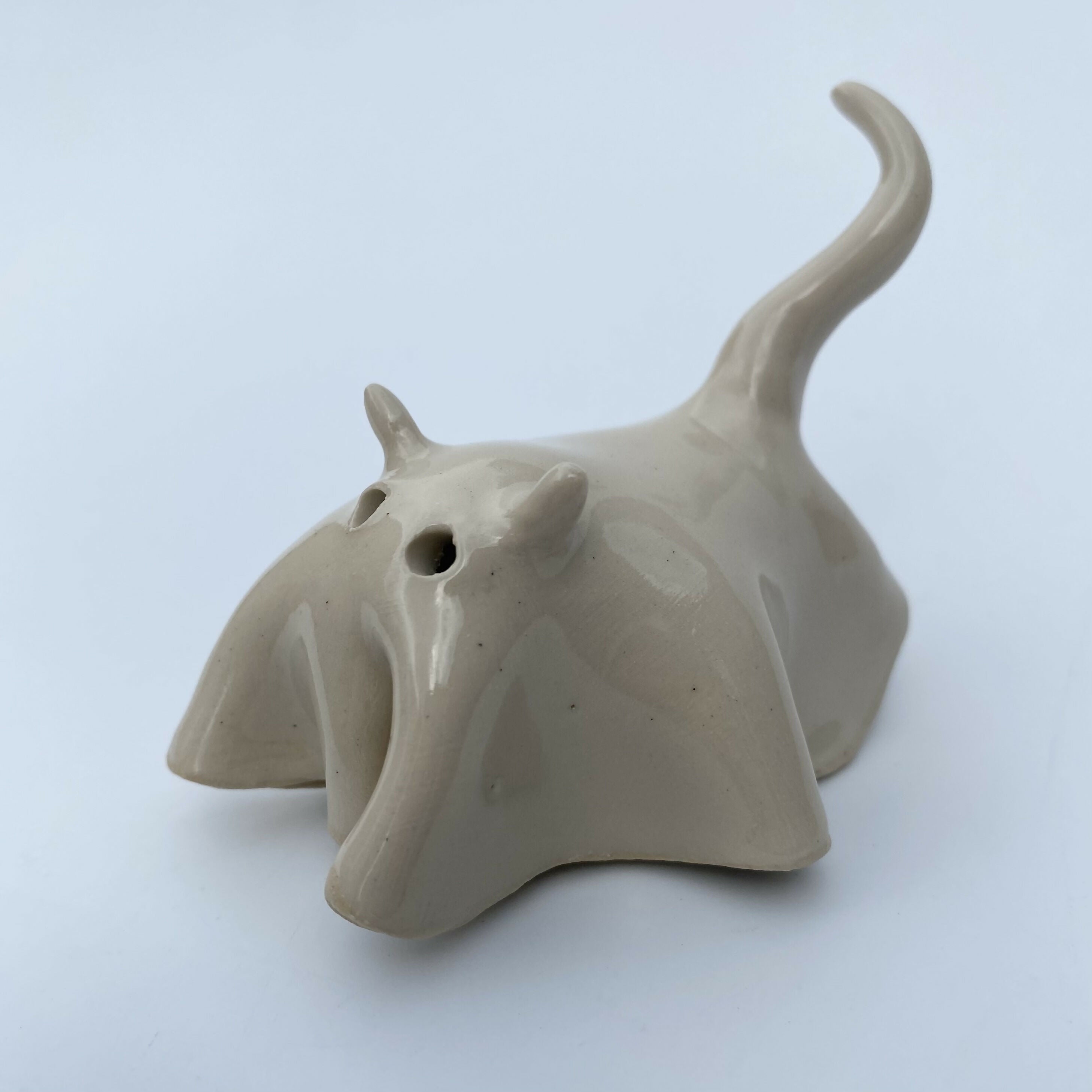 Handmade Ceramic Cat Ghost Ornament