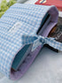 Handmade Quilted Book Sleeve Blue Gingham