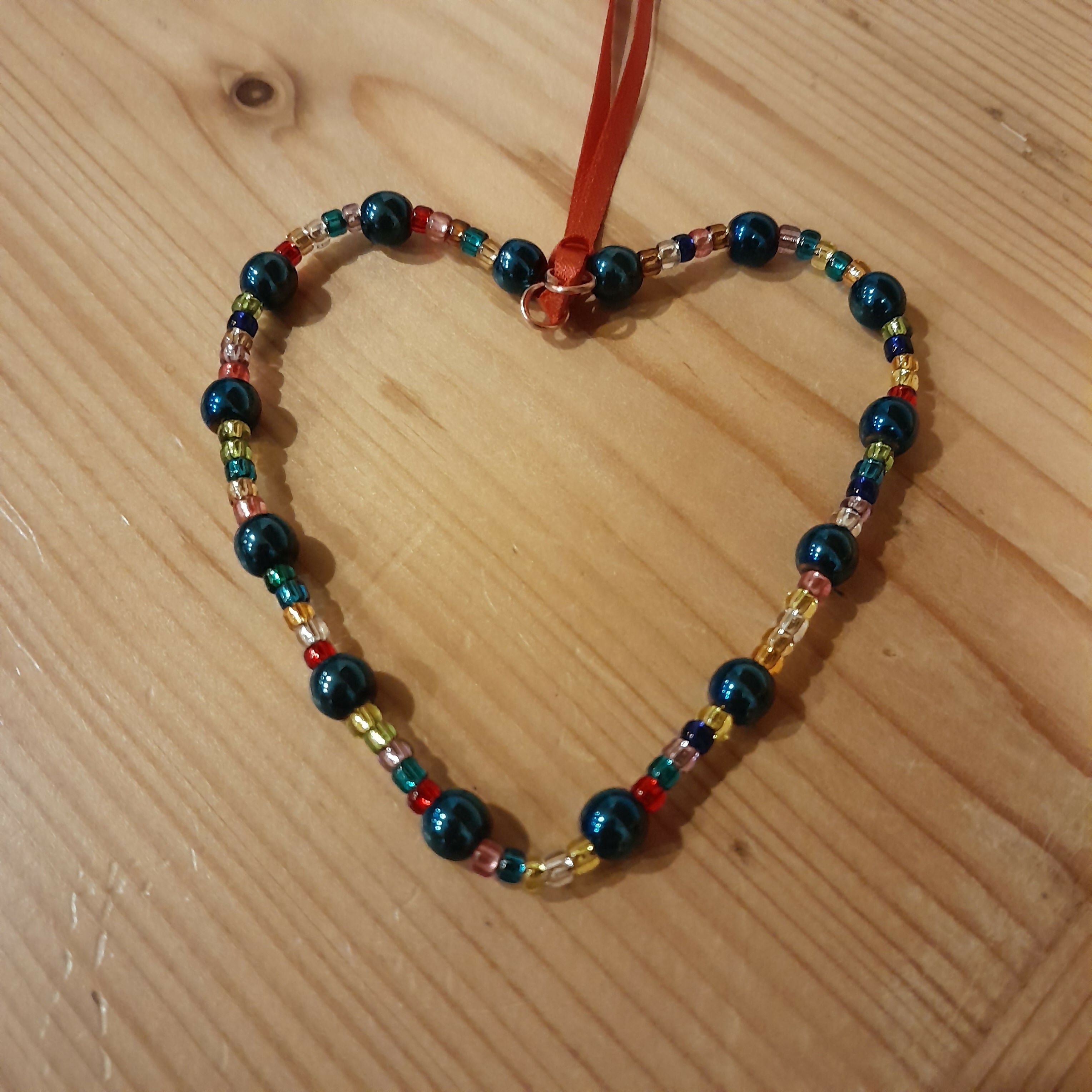 Love Token/Tree Jewellery with Silver Lined Glass Beads and Blue Hematite.