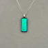 Emerald Green Dichroic Glass Necklace and Earrings Set - Sterling Silver, Handmade by Jade Tapson Glass