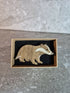 Handcrafted Walnut Veneer Badger Pin