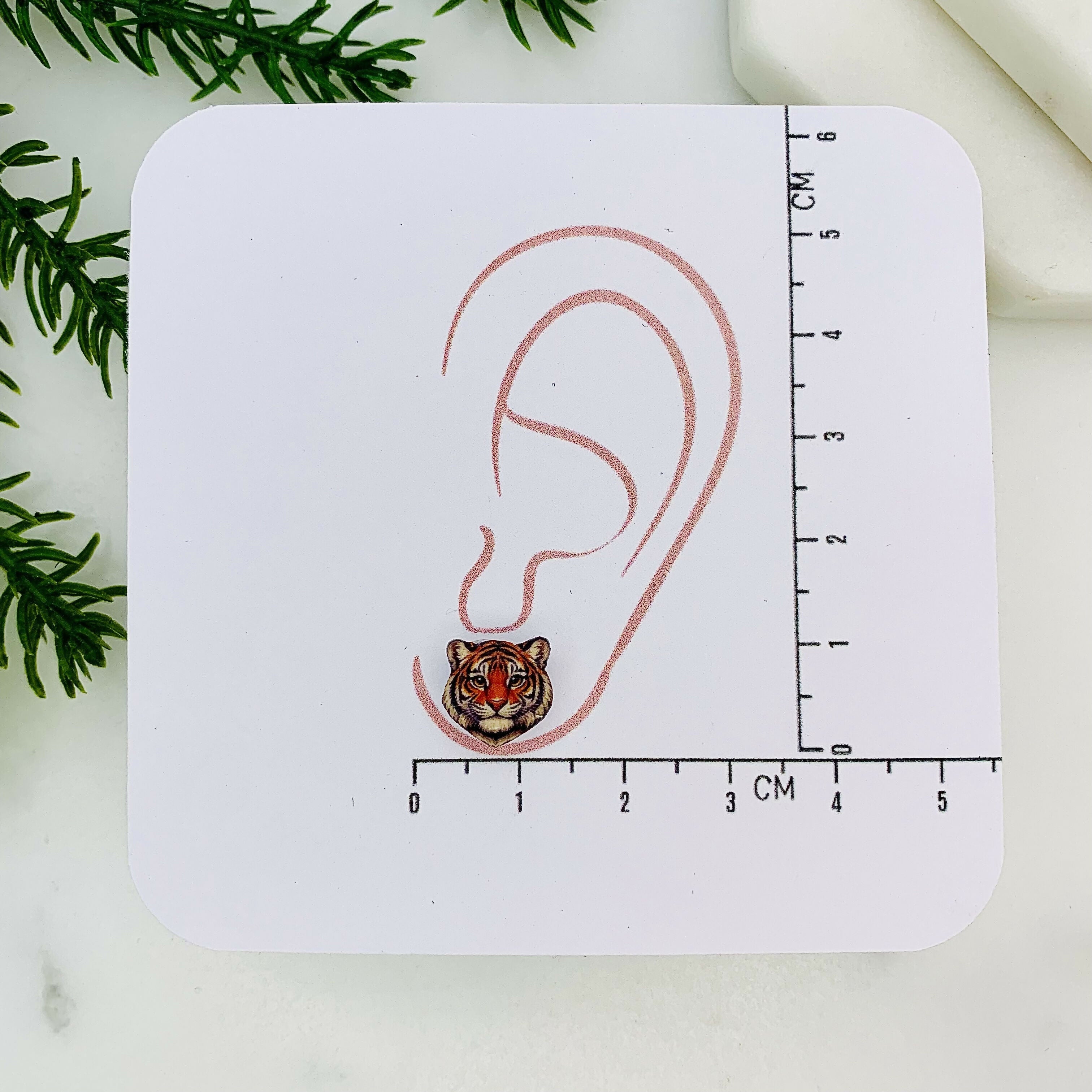 Tiger Stud Earrings