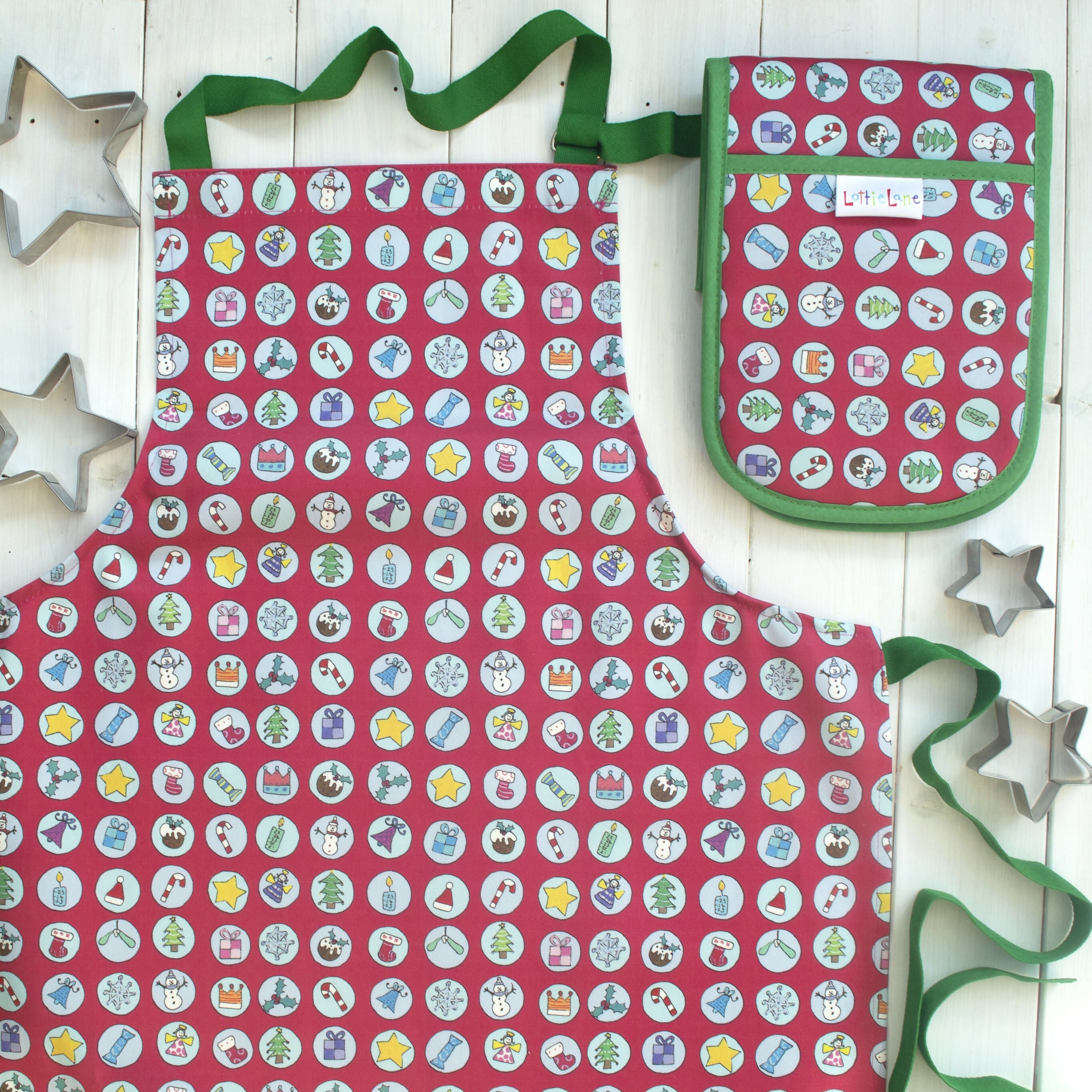 christmas apron and oven glove today