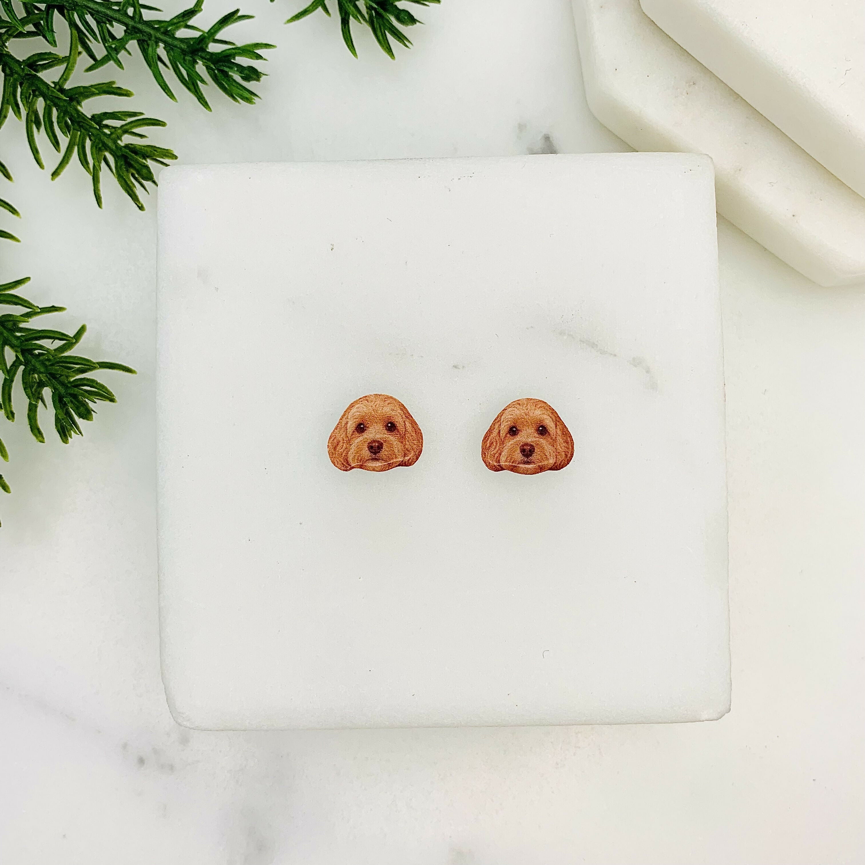Apricot Cockapoo Dog Stud Earrings (2026)