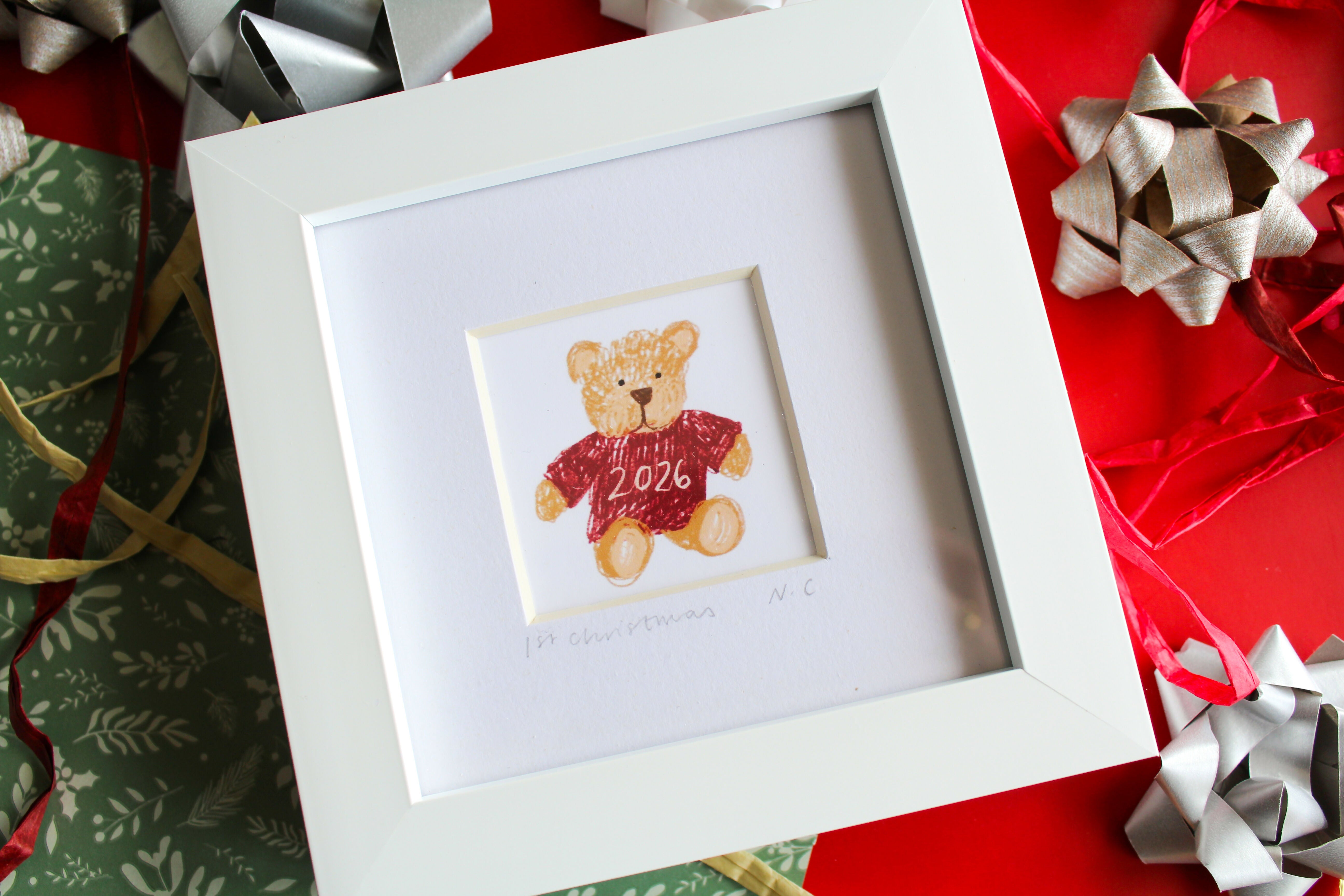 1st Christmas Bear Mini Print