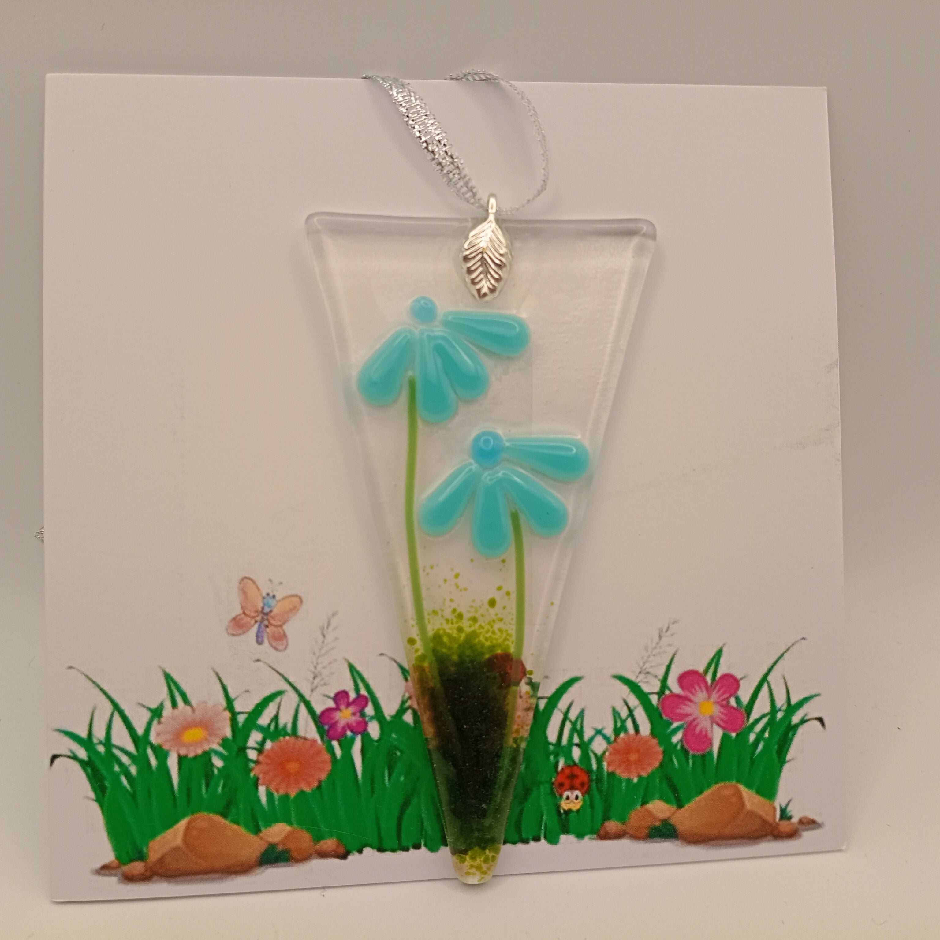 Fused Glass Flower Card