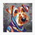 AIREDALE TERRIER DOG COLOUR SPLASH MOUNTED ARTWORK.