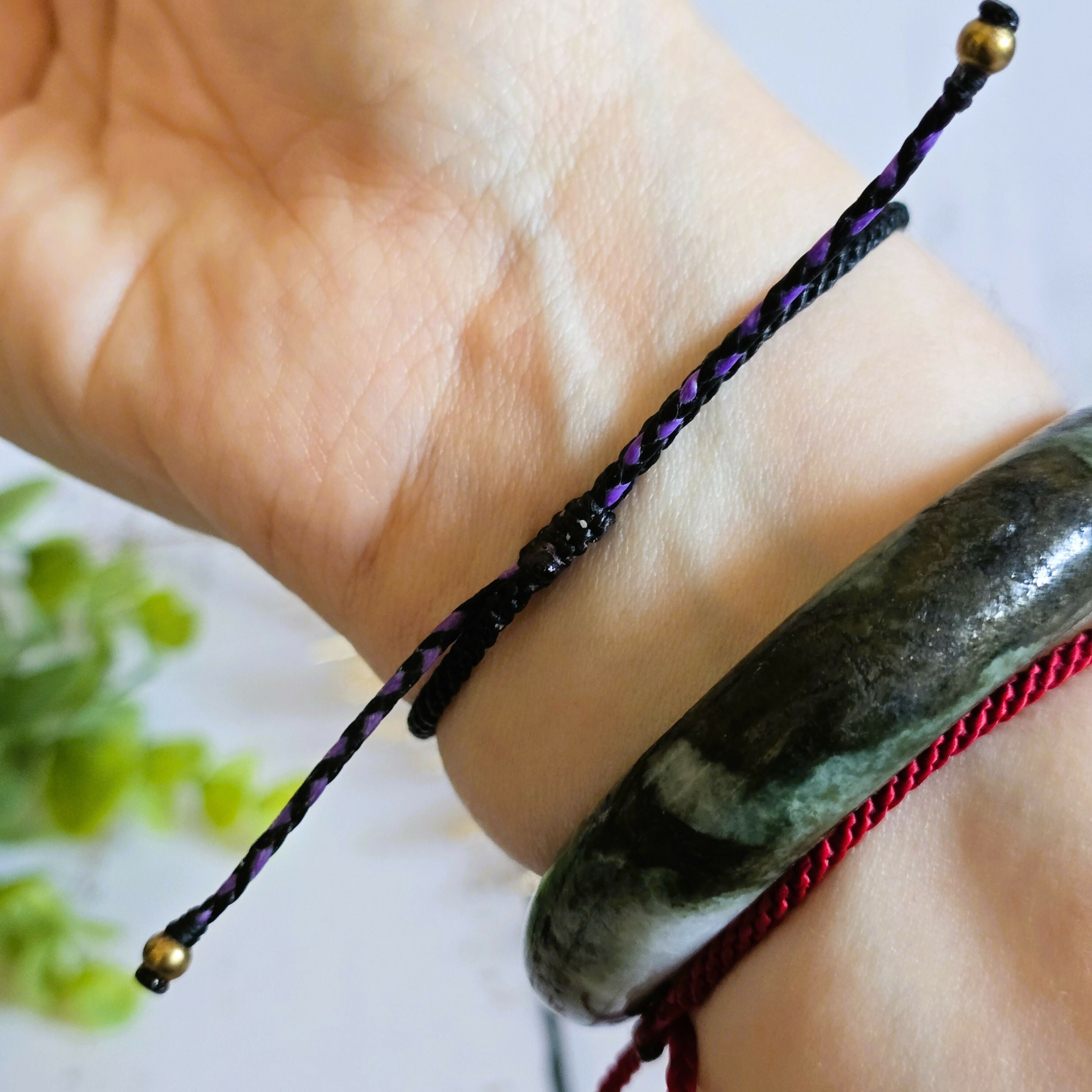 Amethyst Birthstone Bracelet; Single Crystal Macrame Adjustible February Gift Bracelet
