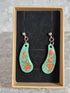 Handcrafted Teardrop Shaped Green And Red Earrings