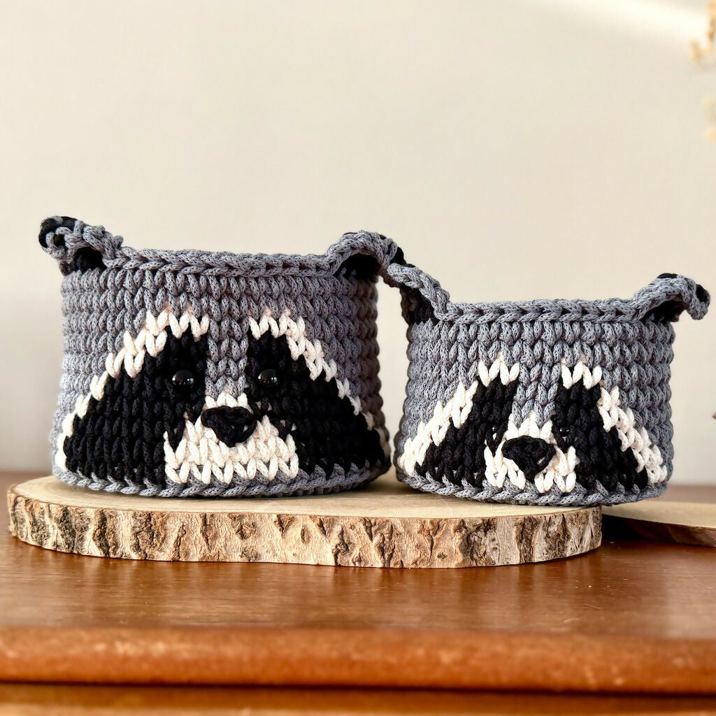 Crochet Raccoon Basket