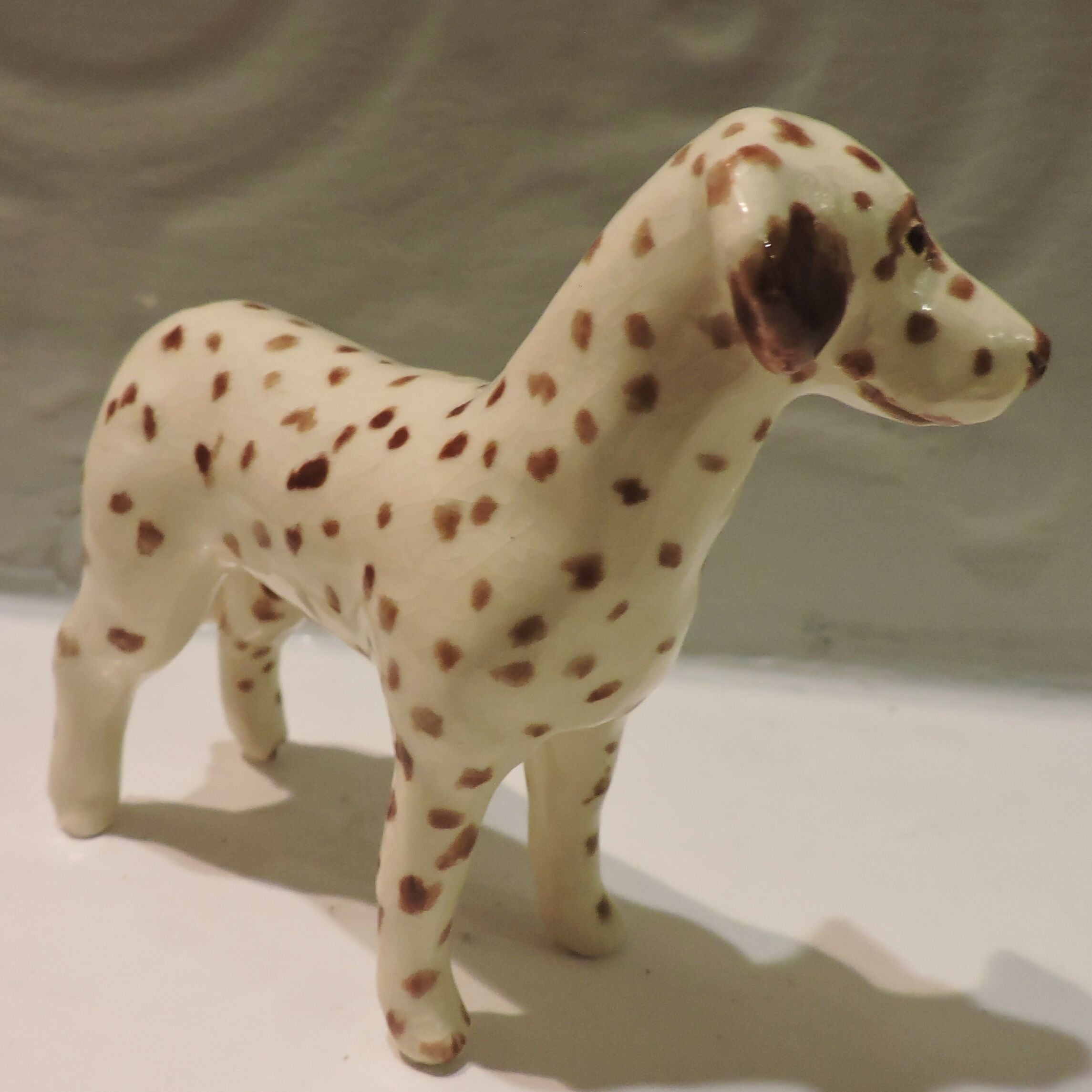 Ceramic Liver Spotted Dalmatian Dog Sculpture