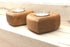 Pair of oak heart friendship tea light holders