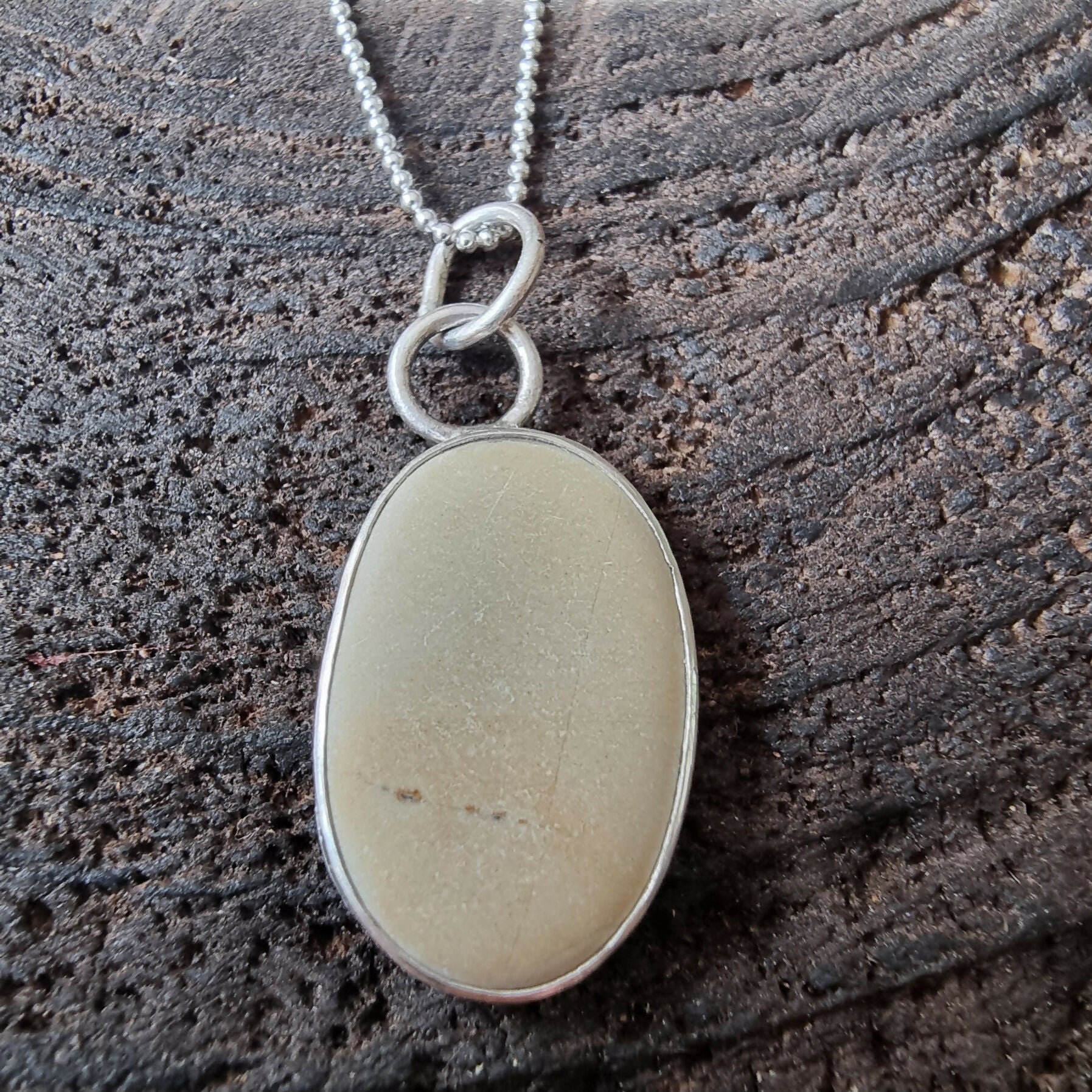 Beach Stone set in Sterling Silver