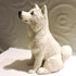 Ceramic Samoyed dog sculpture
