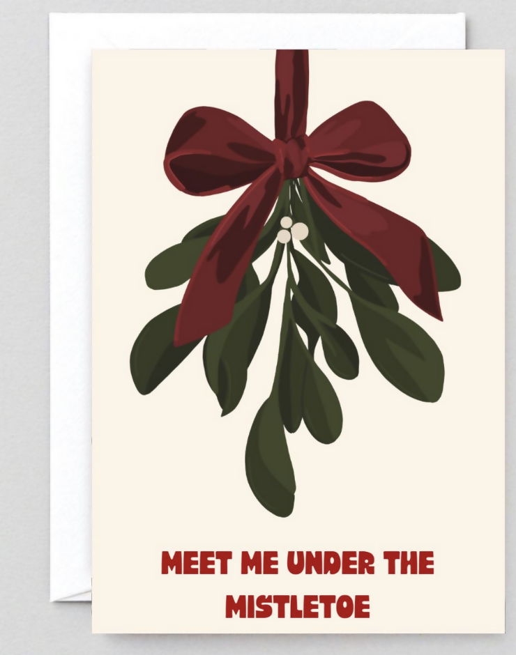Hand Drawn Mistletoe Christmas Card